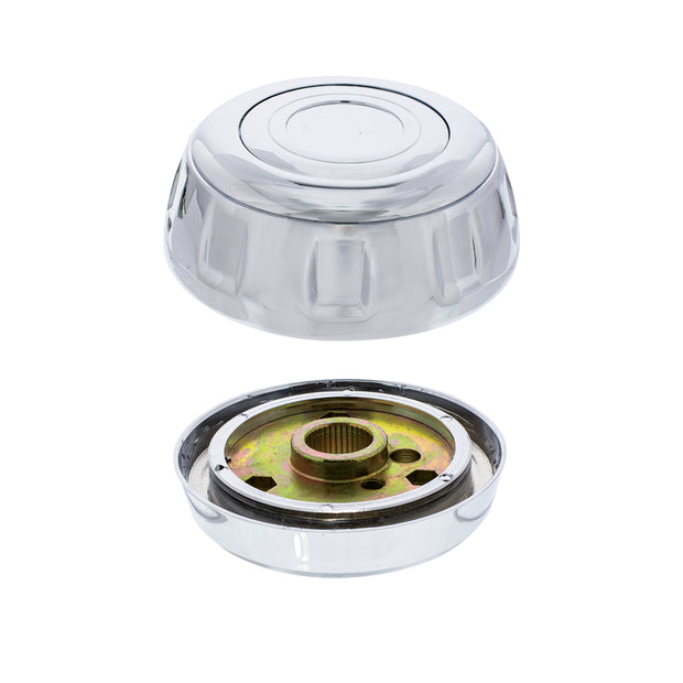 18" Chrome Flame Steering Wheel With Hub & Horn Button Kit For Peterbilt (1998-2005) & Kenworth (2001-2002)
