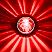 Star-Burst Glass Watermelon Light Flush Mount Kit-Red LED/Clear Lens