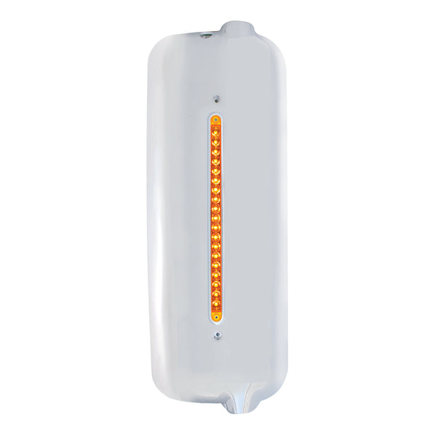 Mirror Cover With 19 Amber LED 12" Reflector Light Bar For Pre-2005 FL Century- Passenger -Amber Lens