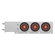 3-3/4" Bolt Pattern Chrome Spring Loaded Bar With 6X 4" 13 Red LED Abyss Lights - Clear Lens (Pair)