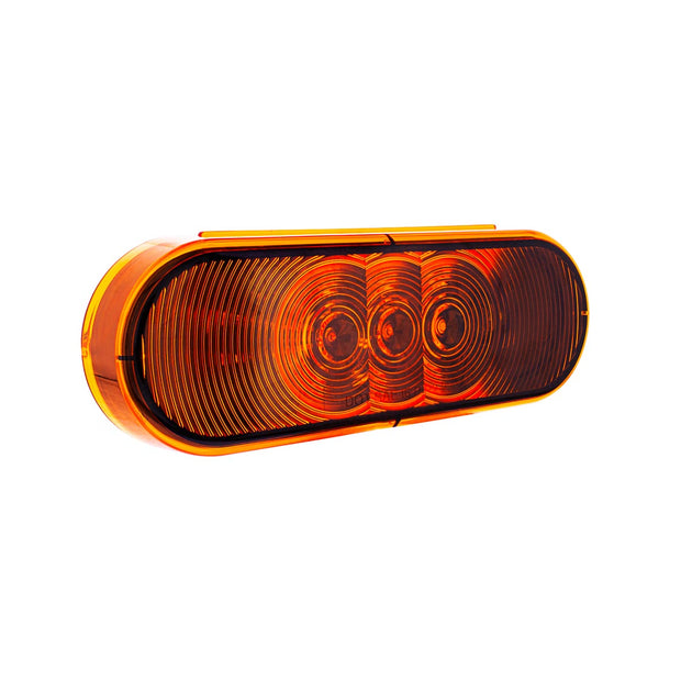 3 LED 6" Oval Light(Turn Signal)-Amber LED/Amber Lens