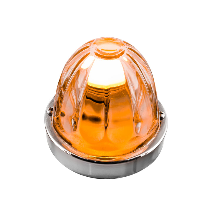 Dual Function Glass Watermelon Flush Mount Kit With LED Bulb - Clear