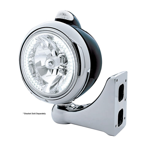 Black Guide 682-C Headlight H4 With White LED & Dual Mode LED Signal - Clear Lens