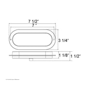 22 LED 6" Oval Flange Mount GloLight (Turn Signal) - Amber LED/Amber Lens