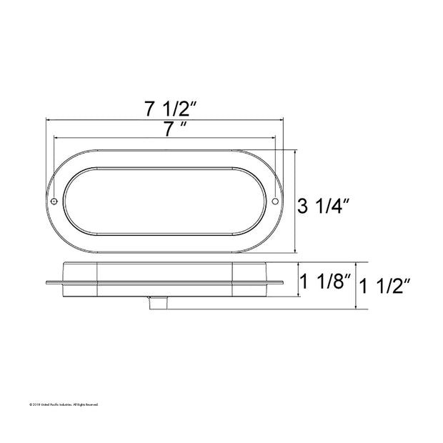22 LED 6" Oval Flange Mount GloLight (Turn Signal) - Amber LED/Amber Lens