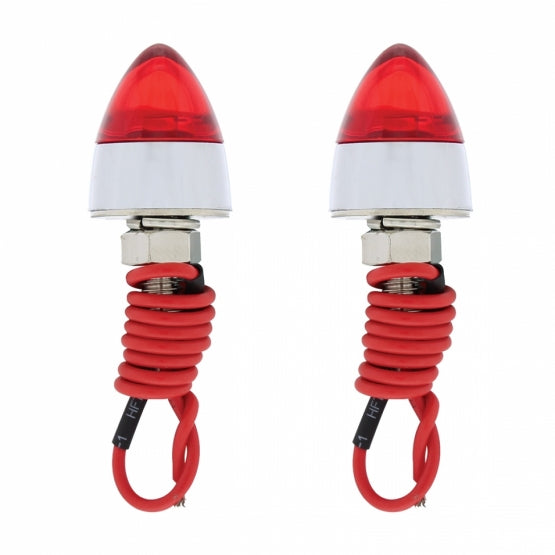 LED Bullet License Plate Fastener - Red (2-Pack)