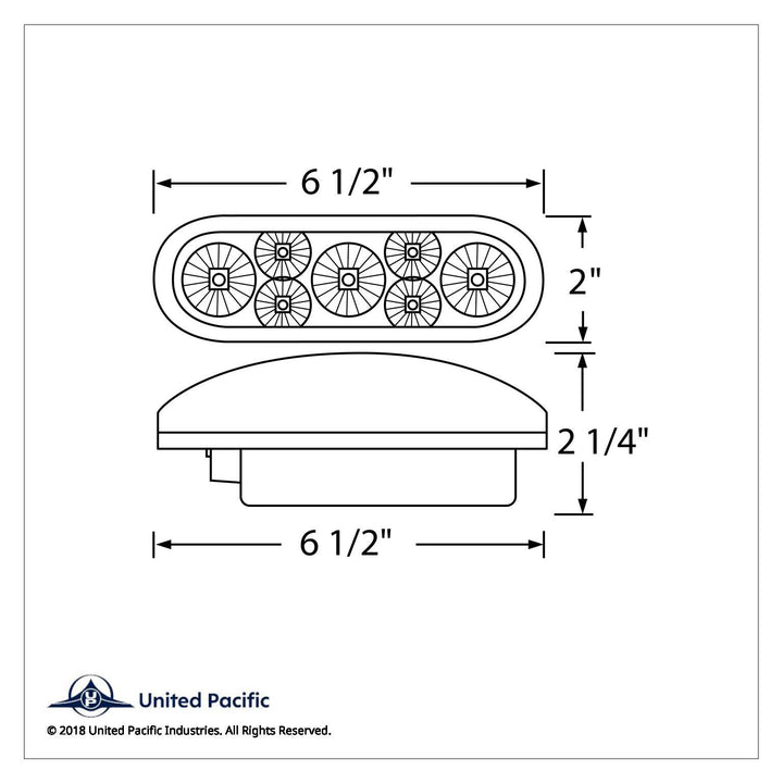 7 LED 6" Oval Reflector Turn Signal Light - Amber LED/Clear Lens
