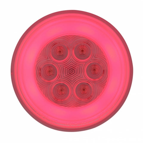 21 LED 4" Round GloLight (Stop, Turn & Tail) - Red LED/Clear Lens