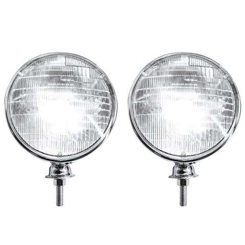 7" Chrome Dietz Style Headlight With 12 Volt 6014 Sealed Beam Bulb
