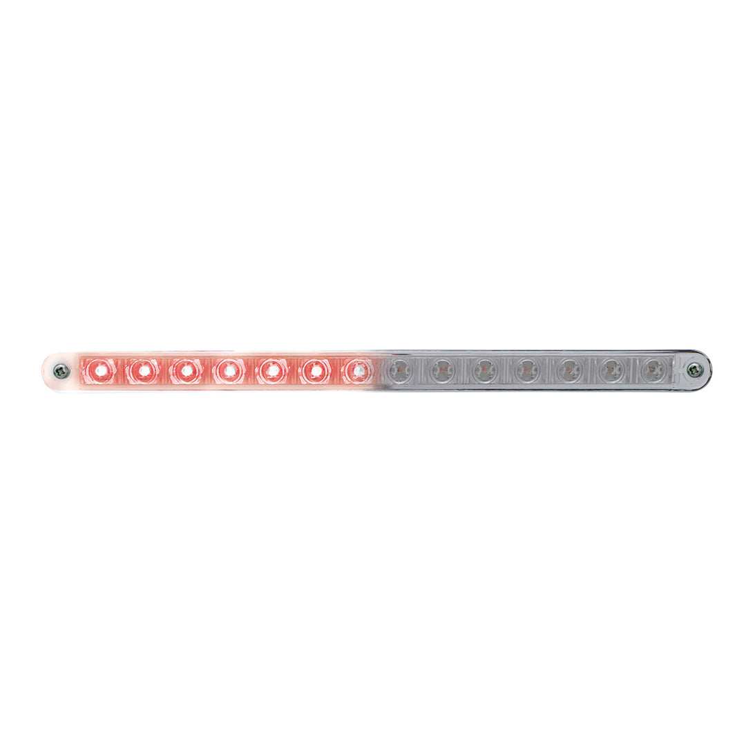 14 LED 12" Sequential Light Bar With Bezel - Red LED/Clear Lens