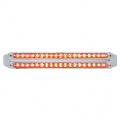 Dual 19 LED 12" Reflector Light Bars (Stop, Turn & Tail) - Red LED/Clear Lens