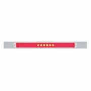 Chrome Top Mud Flap Plate With 28 LED 17" GloLight Bar - Red LED/Clear Lens (Each)