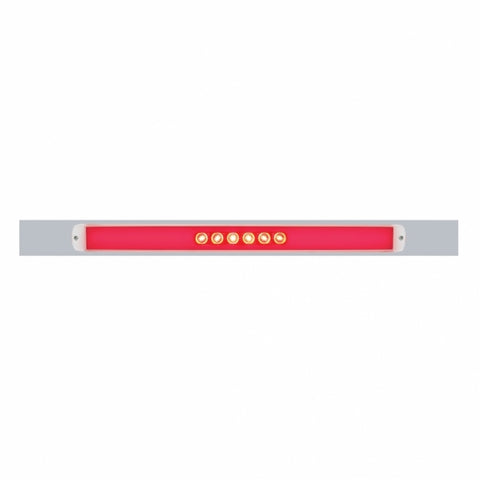 Chrome Top Mud Flap Plate With 28 LED 17" GloLight Bar - Red LED/Clear Lens (Each)