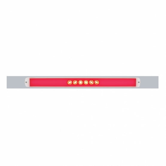 Chrome Top Mud Flap Plate With 28 LED 17" GloLight Bar - Red LED/Clear Lens (Each)