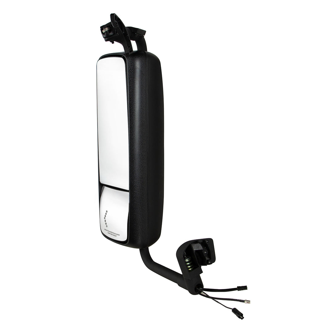 Black Mirror Assembly With LED Turn Signal For 2012 - 2017 Volvo VNL - Driver