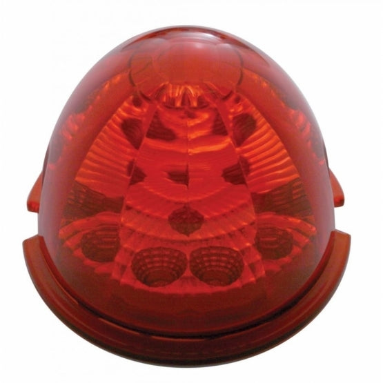 17 LED Reflector Watermelon Flush Mount Kit With Low Profile Bezel - Red LED/Red Lens