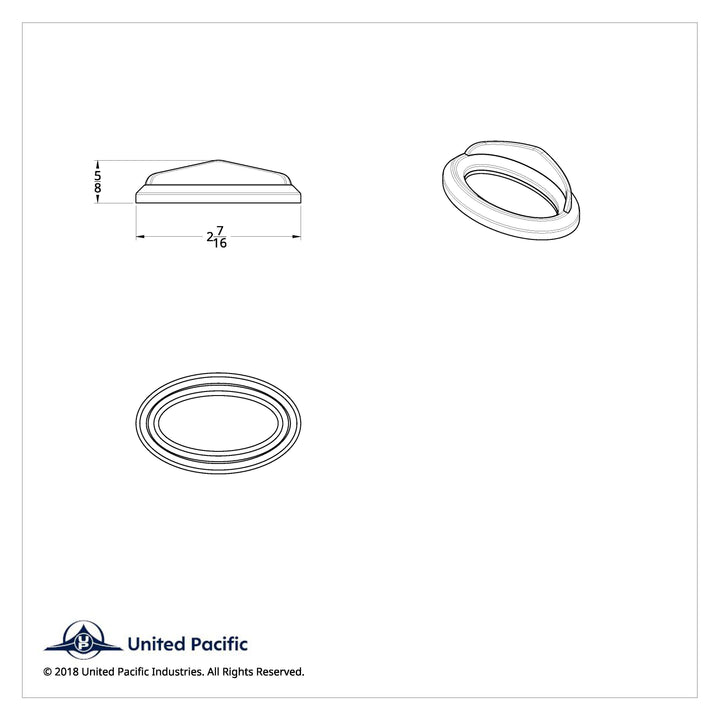 Chrome Bezel For 1-3/4" X 3/4" Peterbilt Glove Box Emblem