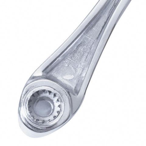 Chrome Die-Cast Window Crank With 16-Spline 7/16” OD Adapter - Blue Crystal