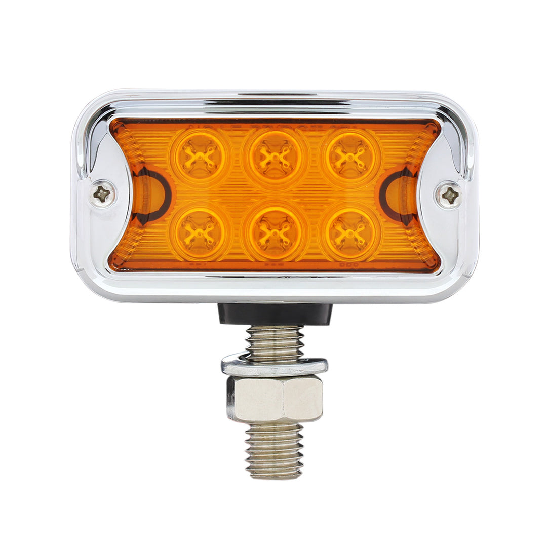 12 LED Dual Function Double Face Light W/Visor - T-Mount - Amber &amp; Red LED/Amber &amp; Red Lens