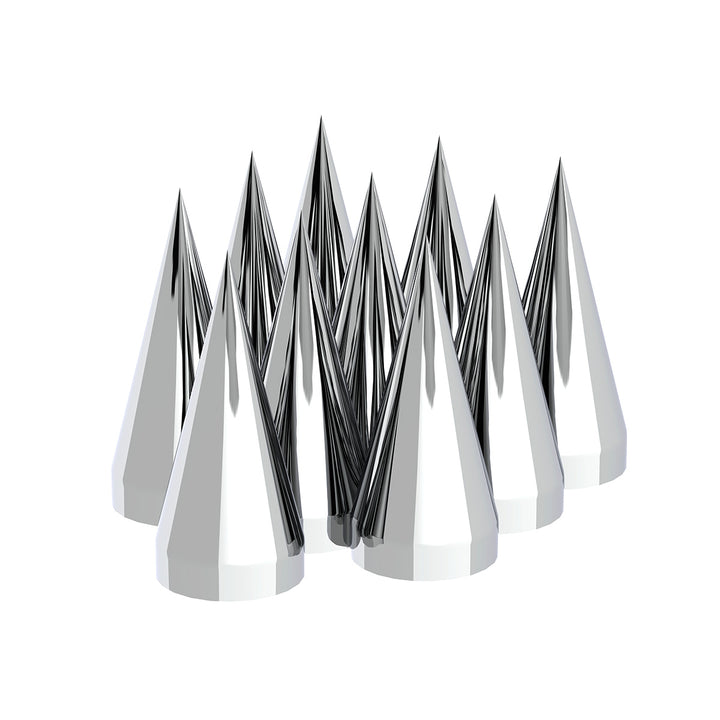 33mm x 4-1/2" Chrome Plastic X Spike Nut Covers - Thread-On (Box Of 10)