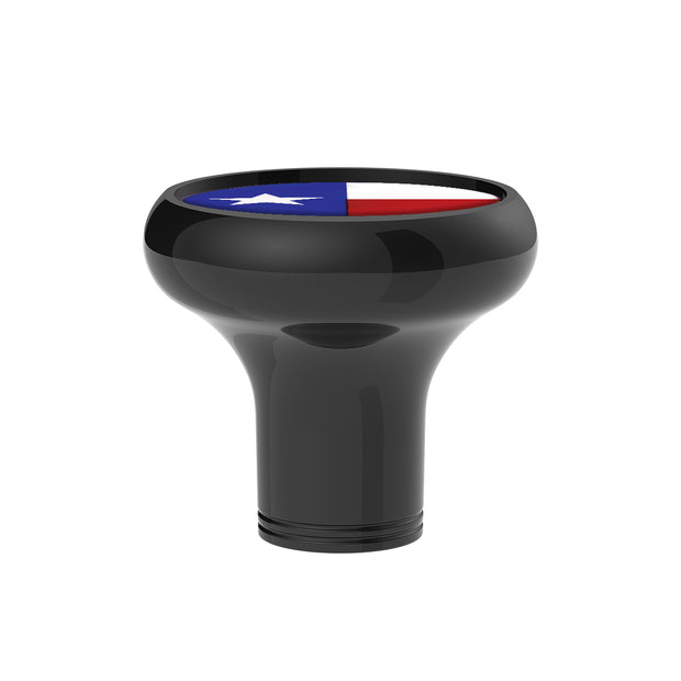 1/2"-13 Thread-On Gearshift Knob With Texas Flag Sticker - Black