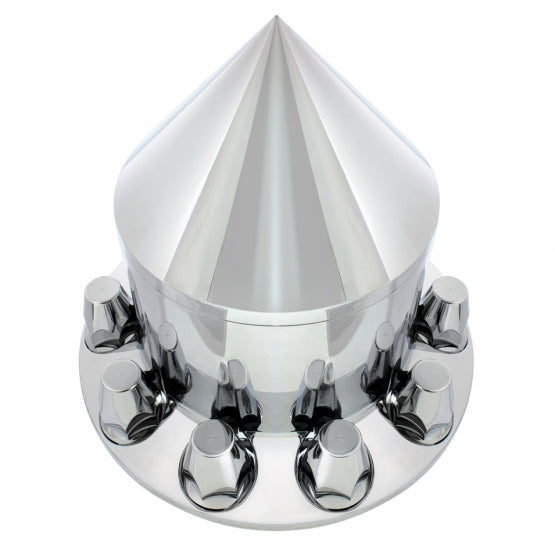 Spike Rear Axle Cover  With 33mm Flat Top Thread-On Nut Covers - Chrome