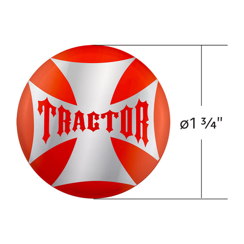 "Tractor" Maltese Cross Air Valve Knob Candy Color Sticker - Cadmium Orange