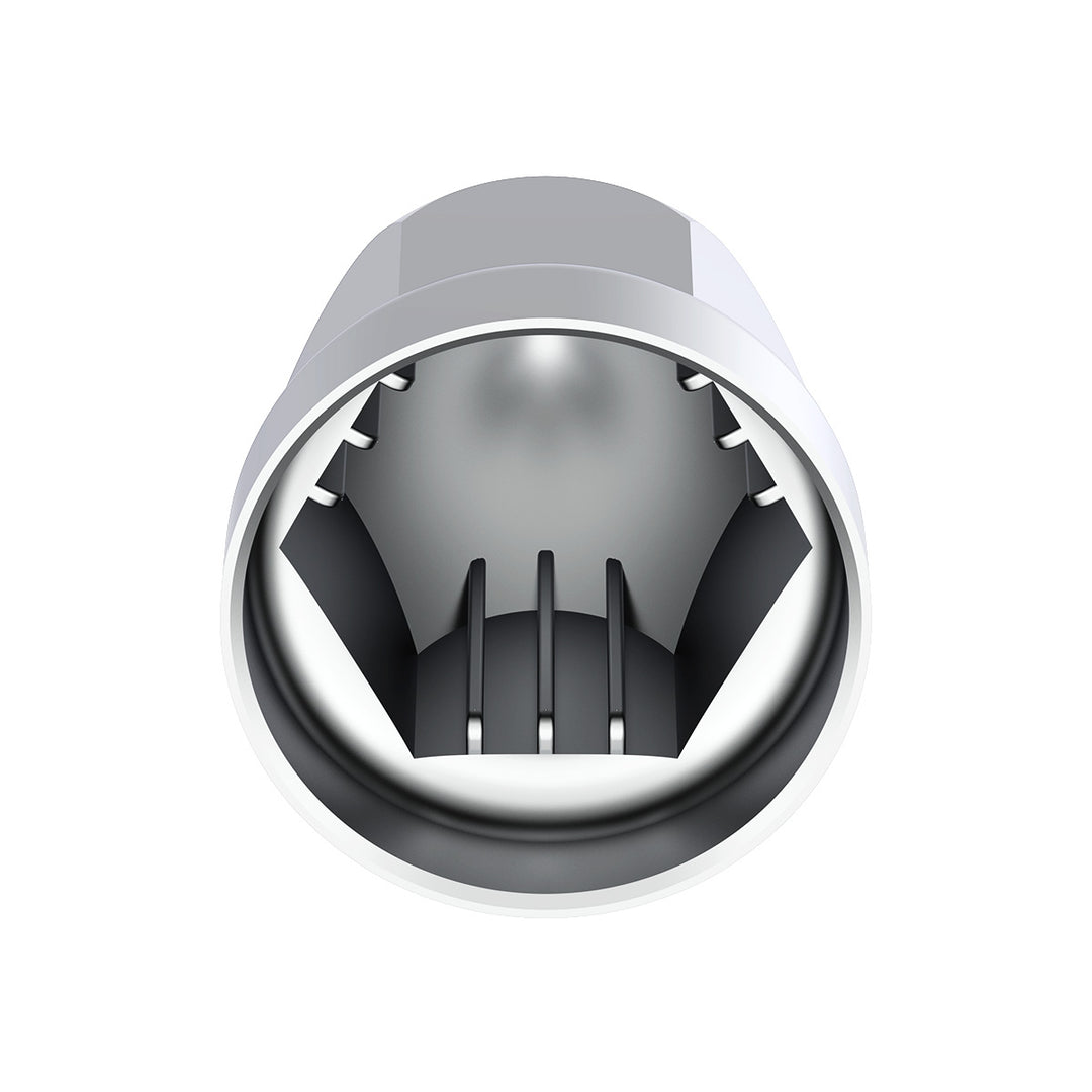 33mm X 2-3/4" Chrome Plastic Bullet Nut Covers With Flange - Push-On (Box of 20 )