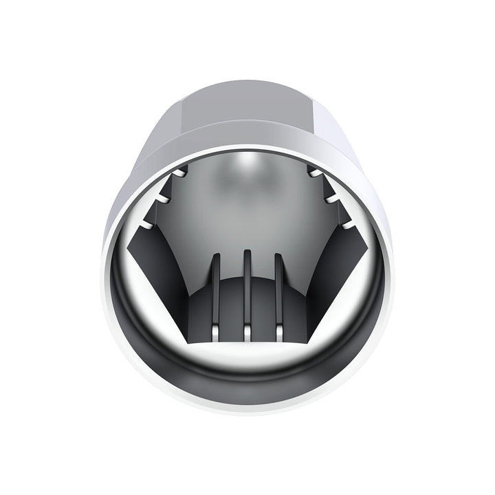 33mm X 2-3/4" Chrome Plastic Bullet Nut Covers With Flange - Push-On (Box of 20 )