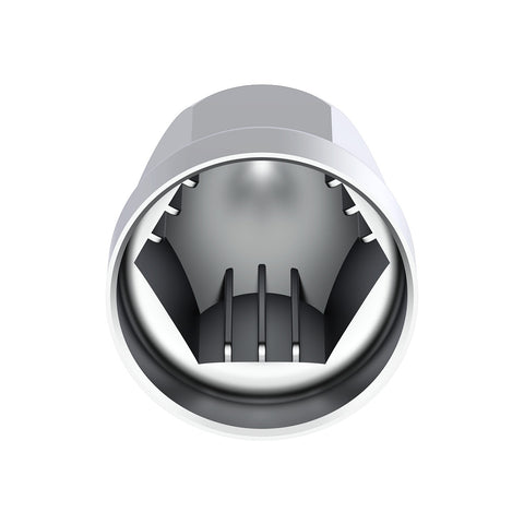 33mm X 2-3/4" Chrome Plastic Bullet Nut Covers With Flange - Push-On (Box of 20 )