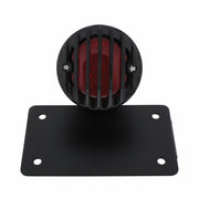 Motorcycle LED "Bobber" Style Horizontal Tail Light With Black Grille Bezel-Red Lens