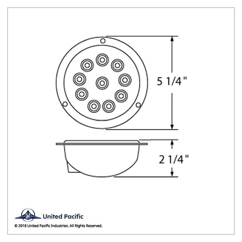 10 LED 4" Flange Mount Back-Up Light -White LED/Clear Lens