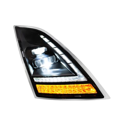 Blackout Full LED Headlight  With Switchable Sequential Turn Signal. 2018-2024 Volvo VNL-Passenger