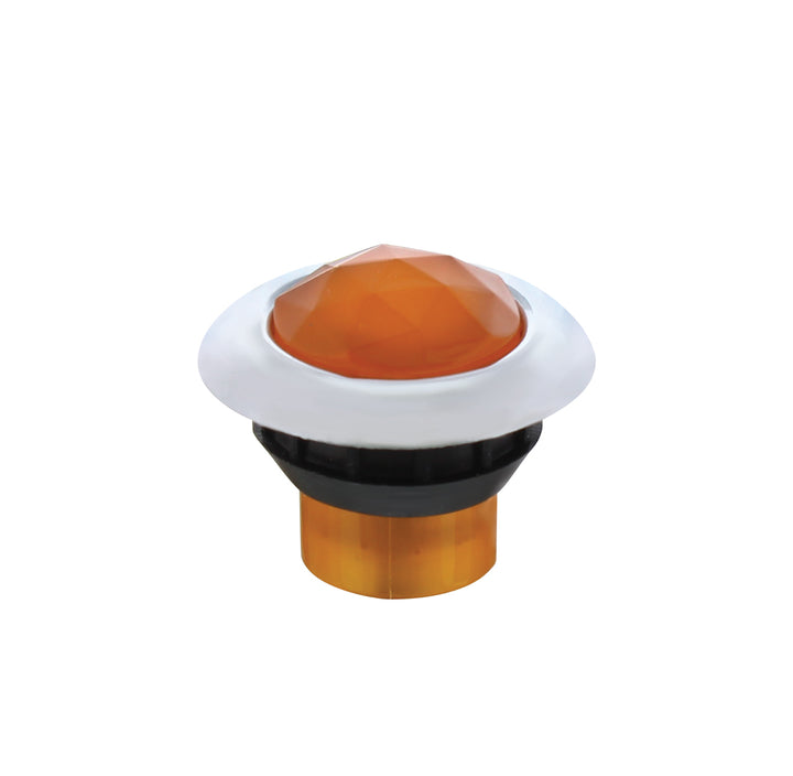 3 LED Dual Function 3/4" Mini Light (Clearance/Marker) With Faceted Crystal Lens-Amber LED/Amber Lens