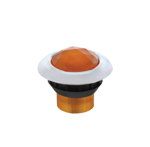 3 LED Dual Function 3/4" Mini Light (Clearance/Marker) With Faceted Crystal Lens-Amber LED/Amber Lens