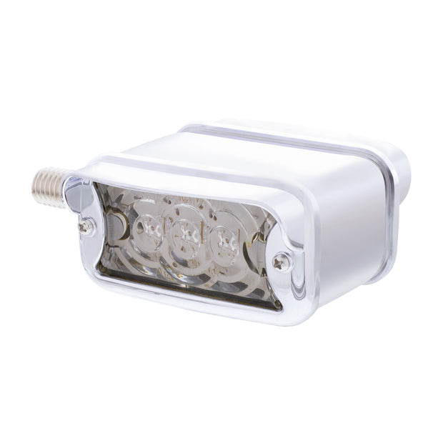 6 LED Single Function Double Face Light W/Visor - Horizontal Mount - Amber & Red LED/Clear Lens