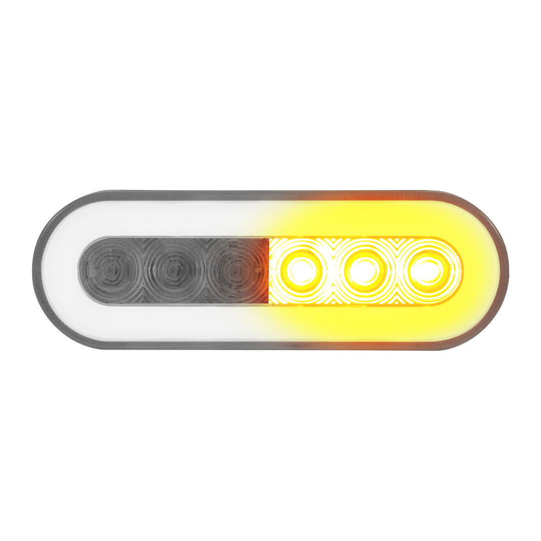 22 LED 6" Oval GloLight (Turn Signal) - Amber LED/Clear Lens