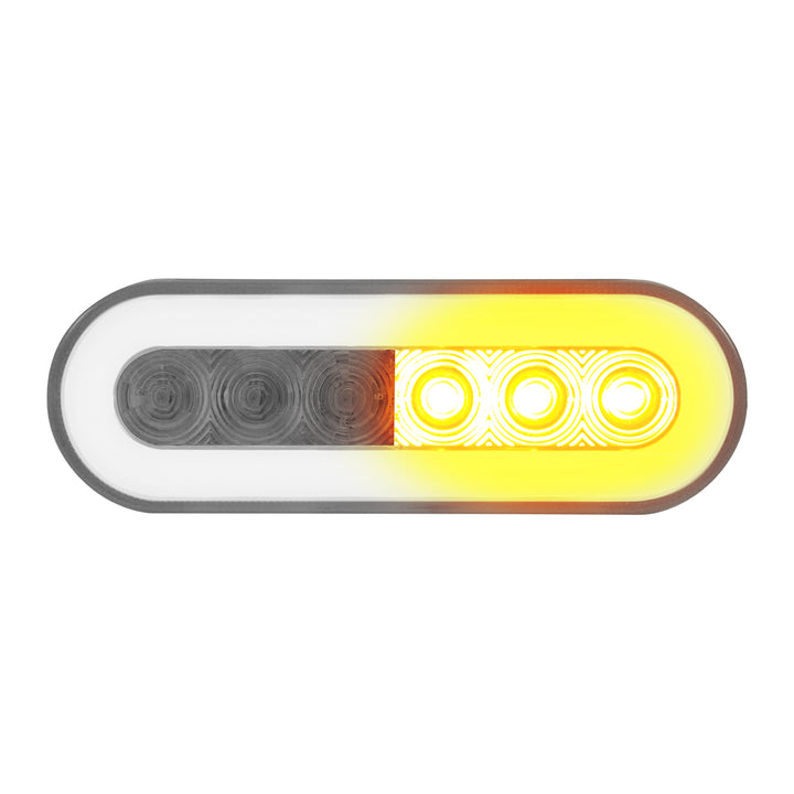 22 LED 6" Oval GloLight (Turn Signal) - Amber LED/Clear Lens