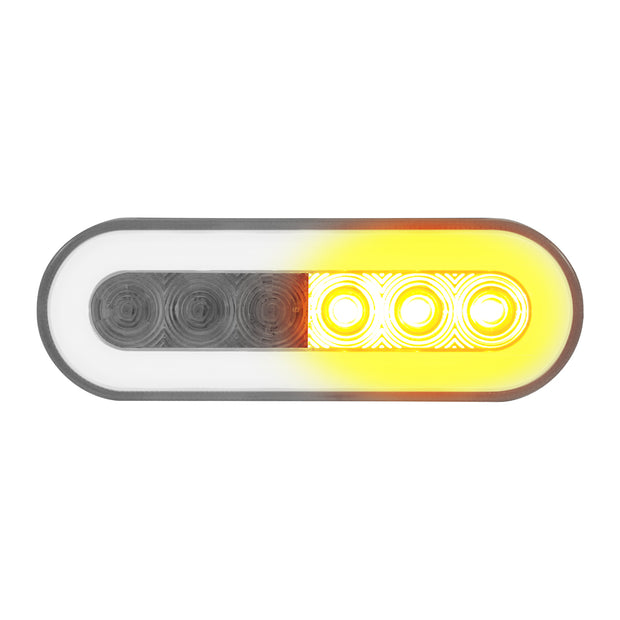 22 LED 6" Oval GloLight (Turn Signal) - Amber LED/Clear Lens