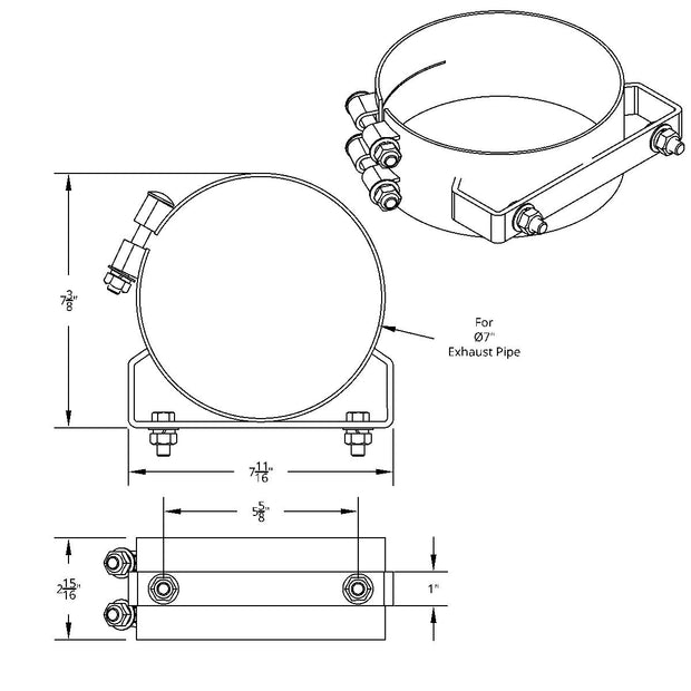 7" Stainless Wide Band Exhaust Clamp
