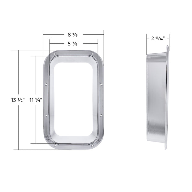 Chrome Interior View Window Trim For Kenworth W900L (1990-2005) And T800 (1986-2005)