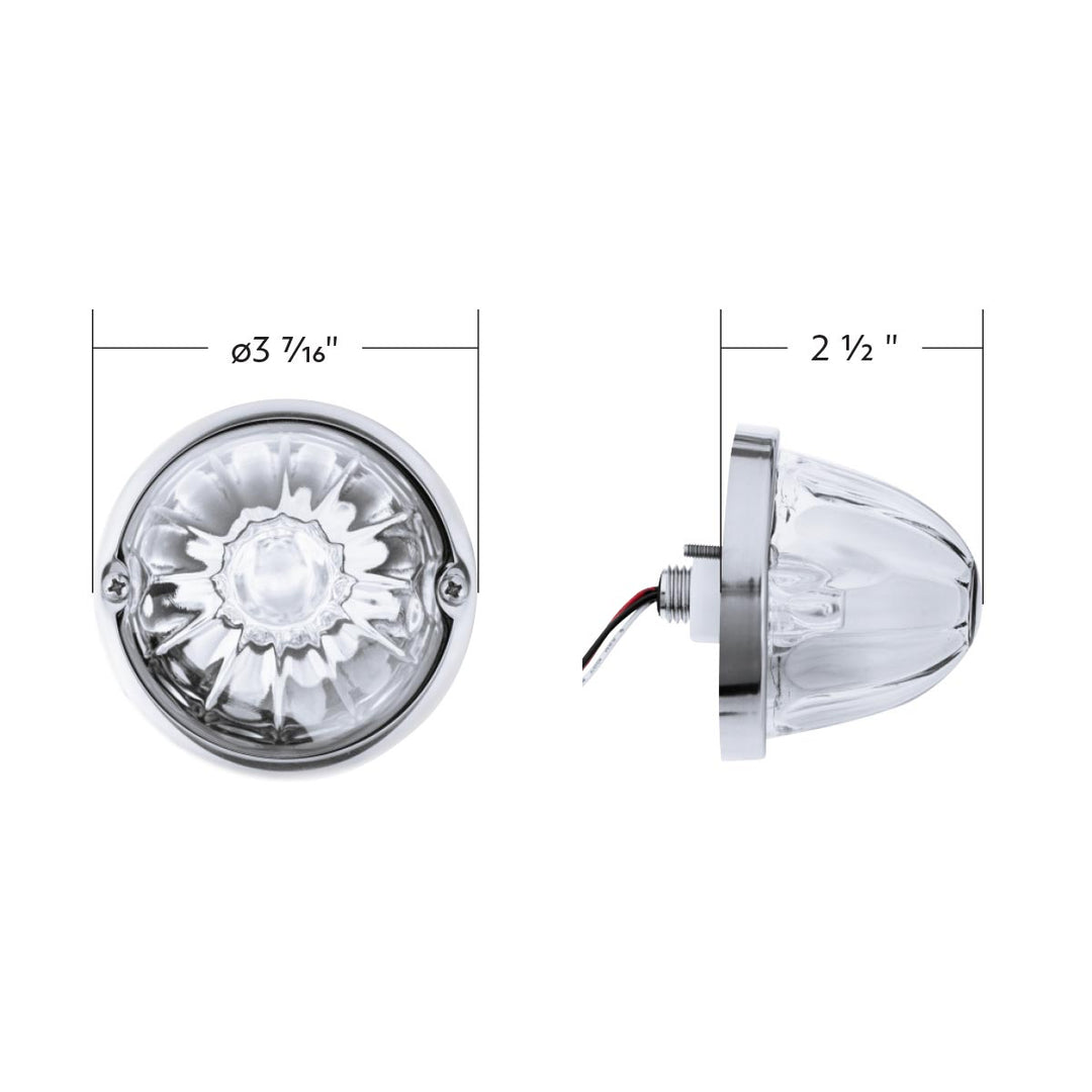 Glass Watermelon Light Kit With 2 LED Light-Red LED/Clear Lens