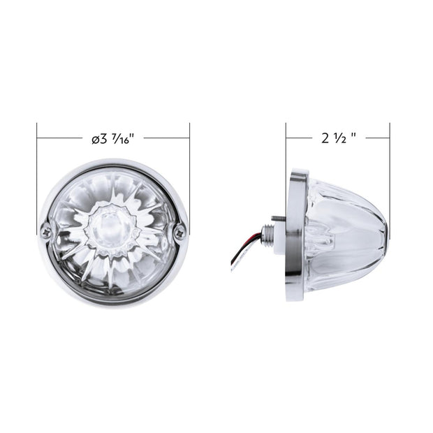 Glass Watermelon Light Kit With 2 LED Light-Red LED/Clear Lens