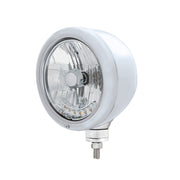 Chrome Classic Headlight H4 Bulb With 6 Amber LED