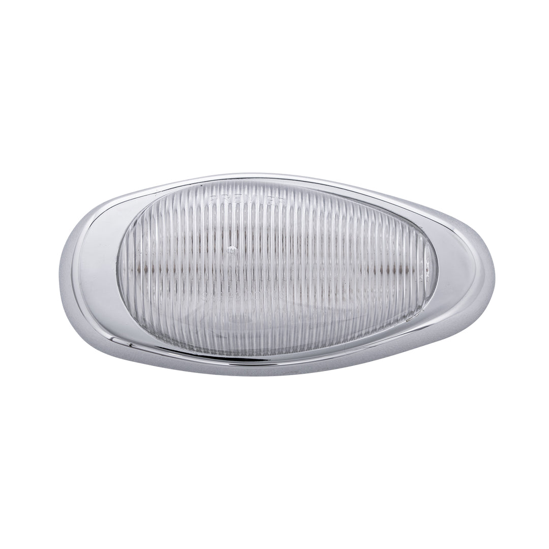 15 LED Sleeper Light With Bezel For Freightliner (Clearance/Marker) - Amber LED/Clear Lens (Pair)
