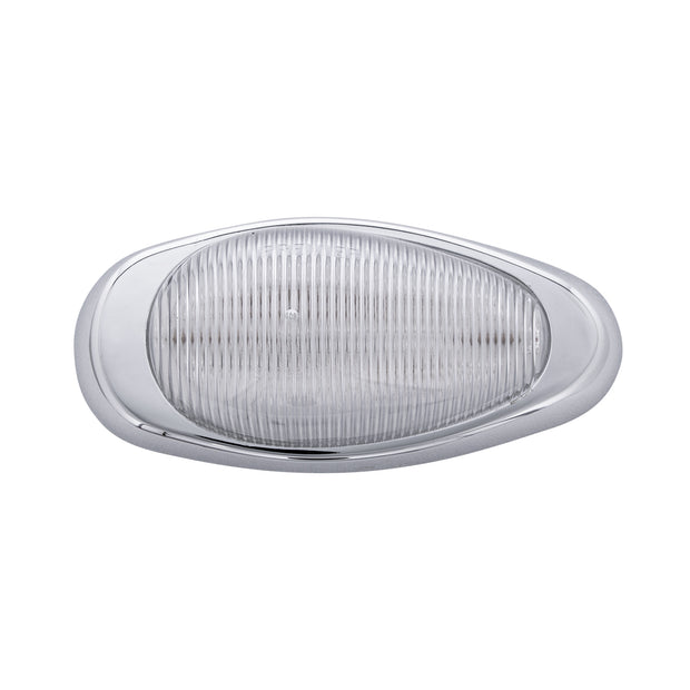 15 LED Sleeper Light With Bezel For Freightliner (Clearance/Marker) - Amber LED/Clear Lens (Pair)