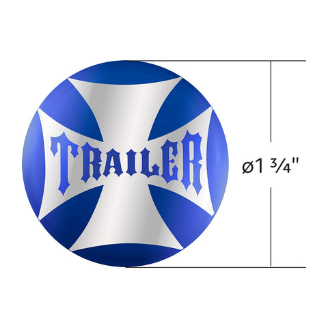 "Trailer" Maltese Cross Air Valve Knob Candy Color Sticker Only- Indigo Blue