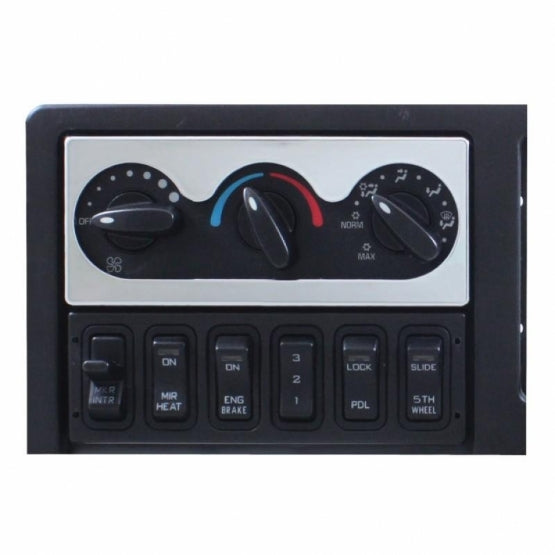 Chrome A/C Control Cover For International ProStar (2008-2019), 9900/9400/9200 (2000-2010)
