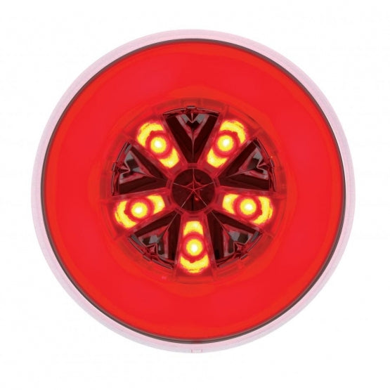 18 LED 4" Round GloLight (Stop, Turn &amp; Tail) - Red LED/Red Lens (Card)