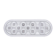 13 LED 6" Oval Double Fury Light (Stop, Turn & Tail) With Warning Light - Red & Amber LED/Clear Lens